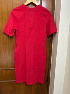 Red Dress with Front Slit