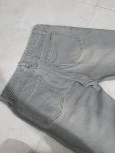 Exported Grey Flare Jeans+  Lace-Up Detail on b