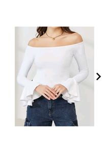 Off-Shoulder White leotard top