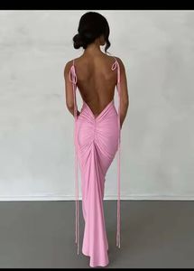 🎀 ✨ Newme Pink Tie Strap backless Dress