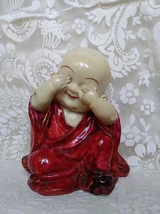 Adorable Monk Figurine - Playful Pose