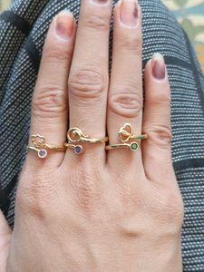 Set of 3 Cute Gold Rings