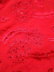 Stunning Red Embroidered Saree