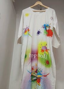 Colorful womy Happy Holi' Kurta