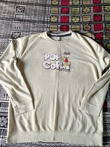Cute Popcorn Graphic Sweatshirt and Shorts Set