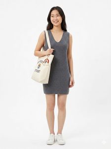 Sleek Knit V-Neck Sleeveless Dress