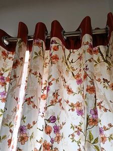 Floral Print Curtains set of 3,freebie with this