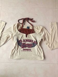 🤎 Y2K Los Angeles Graphic Crop Top