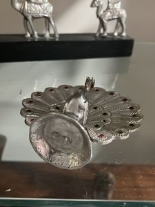 Decorative Silver Peacock Showpiece