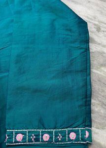 Teal Embroidered Kurta Set with Pants