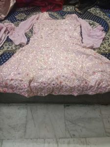 Elegant Pink Embroidered Anarkali Kurta