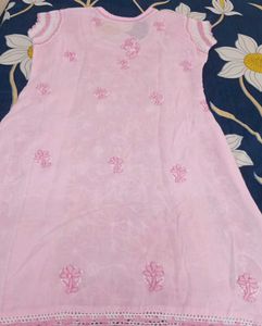 Pink Embroidered Kurta