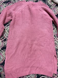Pink Knit Pullover Sweater