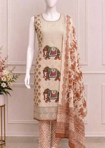 Elephant Print Kurta Set