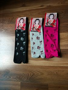 Pair Of 3 Printed Ladies Socks