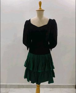 Vintage Velvet &amp; Emerald Green Dress