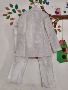 Boys' White Embroidered Kurta Set