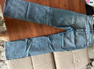 H&amp;m Blue  straight high waste Jeans