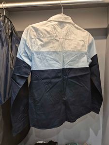 Color Block Long Sleeve Button-Up Shirt