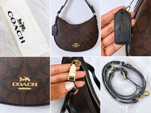 Coach Monogram Crescent Shoulder Bag