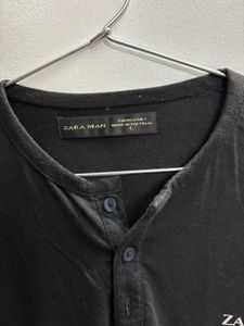 ZARA Navy Blue &amp; Black Sweat T-Shirt For Mens