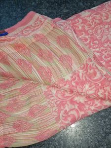 Beautiful Pink Floral Saree