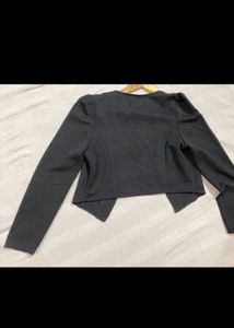 Stylish Black Embellished Cropped Jacket