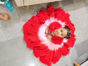 Party wear Red Ruffle Dress