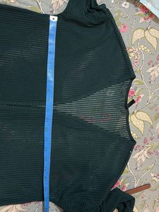 Green Ribbed Long jacket
