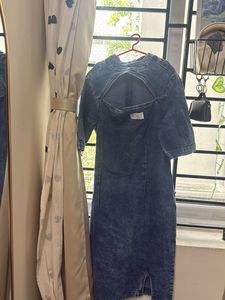 Denim Dress with Cutout