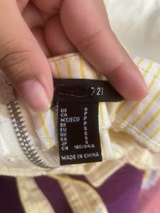 Cute Yellow Striped Mini Dress