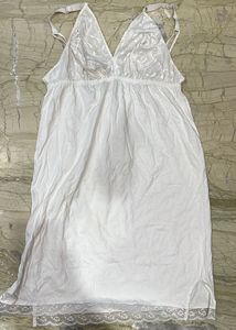 White Lace Trim Camisole Slip