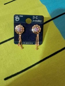 Elegant Gold Tone Drop Earrings