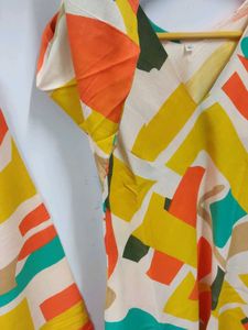Colorful Abstract Print Kurta Set