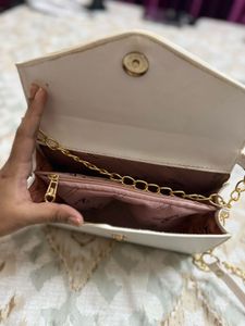 Stylish White Handbag with Scarf Detail