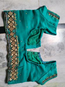 Teal Embellished Saree