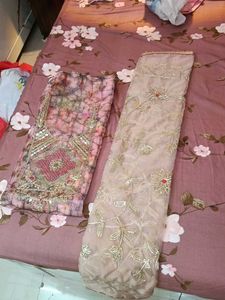 Elegant Party Wear Unstitched Three piece Set