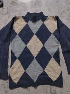 Argyle Turtleneck Sweater- Size is small