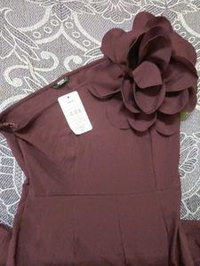 Maroon One-Shoulder Jumpsuit