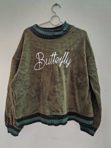 Olive Green 'Butterfly' Sweatshirt