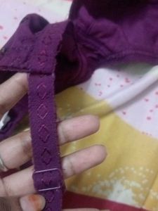 Purple Embroidered Bra