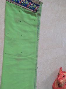 Beautiful Lime Green Saree with Embroidery