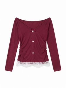 Cozy Long Sleeve Top with Lace Trim