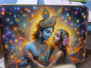 Krishna Radha crystal bubble frame