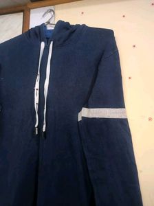 Navy Hoodie with Stripe..