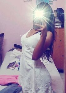 White Lace Trim Cami Dress