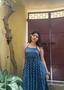 Stylish Blue Printed Sundress