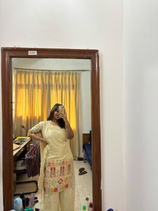 Elegant Fancy Cream Kurta Set. Perfect for Diwali!