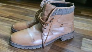 Men's Brown Leather Lace-Up Boots