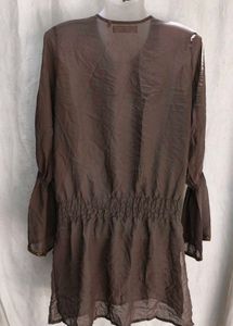 I. Embellished Sheer Tunic Top